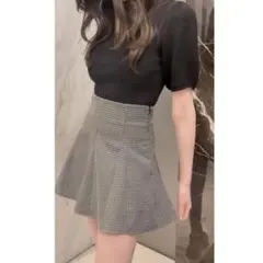 GRL チェック柄フレアミニスカート S [ac2115]