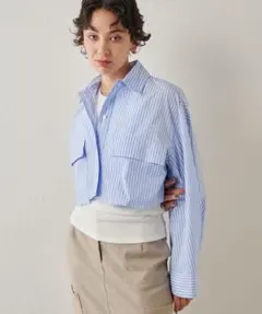 MELTTHELADY layered cropped shirt blue - メルカリ