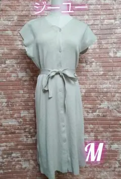 GU ジーユー フレンチスリーブ ロングニット カーディガン ベージュ Mサイズ