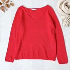 ギャルリーヴィー カシミヤ100% Vネック ニット プルオーバー ピンク S