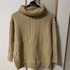 日本ファッションブランドINGNI（イング）ケーブルニットタートルネックセーター