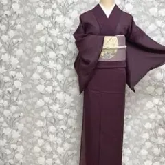 未使用 色無地 着物 深紫色 袷 しつけ付き 裄丈約66 - メルカリ