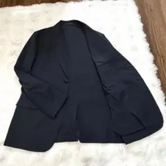 【美品】UNIQLO ユニクロ 感動ジャケット ダークネイビー　洗濯可　Lサイズ