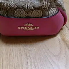 COACH ベージュ ピンク トートバッグ