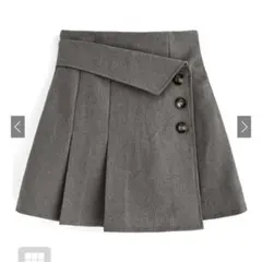 GRL tu725 インパン裏地付き アシンメトリーミニスカート L チャコール