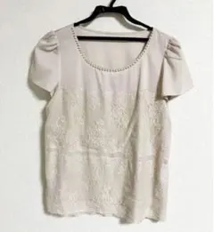 【JUSGLITTY】ジャスグリッティー パール レース ブラウス M size
