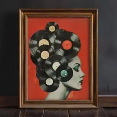 ミッドセンチュリー　レコード　音楽　ポスター　アート　DJ カフェ　北欧　A3