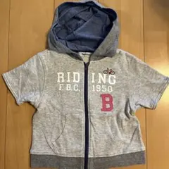 familiar フード付きパーカー 110 半袖　夏グレー