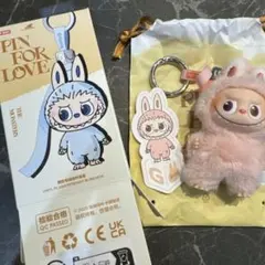 【G】ラブブ PIN FOR LOVE イニシャル ぬいぐるみペンダント