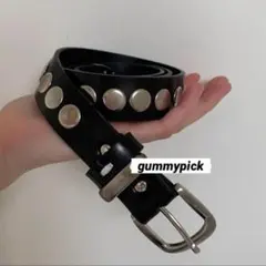 ベルト　本革　黒　スタッズ付き　Y2K レザー