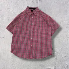 美品 y2k GAP チェック 半袖シャツ S〜M相当 レッド コットン