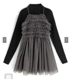フリルチュール×ニットミニワンピースセットアップtu1030　GRL　 M