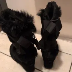 LANVIN en blue/ブラックスエードブーツ