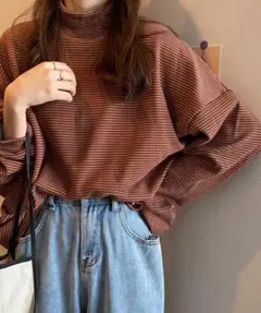 定価3999円　新品タグ付　 Chaco closet ボーダーロングTシャツ