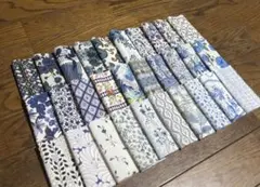 リバティ♡はぎれセット/10㎝角・30枚（ホワイト＆ブルー系）