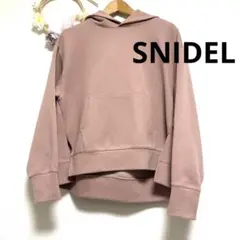 SNIDEL スナイデル 裏起毛パーカー ピンク 前後差フードスウェット F