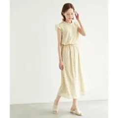 ロペピクニック アデリアレトロ 花柄 ワンピース イエロー