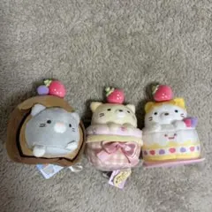 匿名配送　ねこのきょうだい　カップケーキ&トラ&グレー　セット　てのりぬいぐるみ