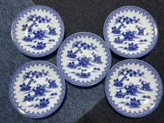 【早い者勝ち】有田焼 鍋島華山 唐子絵柄 中皿5枚 昭和レトロ　和食器