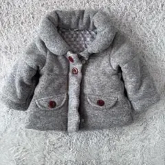 グレー ボタン付き 中綿ジャケット