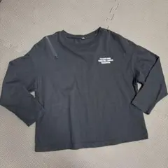 GU 女の子 ロンT S ブラック