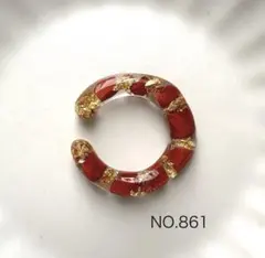 NO.861 イヤーカフ片耳用　天然石レッドジャスパー細