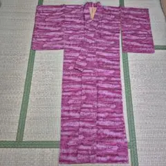 ピンク系ストライプ小紋 着物