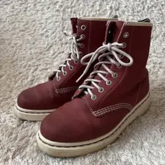 ドクターマーチン/8ホールブーツ/キャンバス/赤