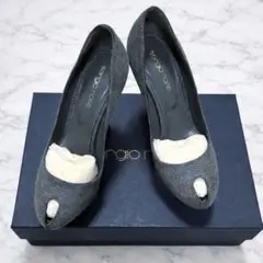 sergio rossi グレー オープントゥ ハイヒール　34