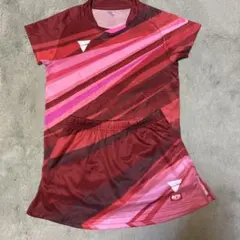 VICTAS 卓球ウェア ユニフォームレッド/ピンクスコートセット