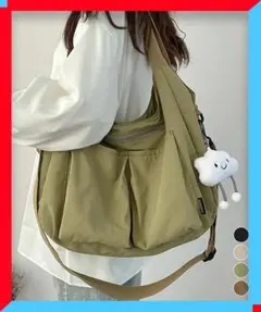 新品 ナイロンショルダーバッグ大容量トート軽量 旅行バッグ 多収納 手提げかばん