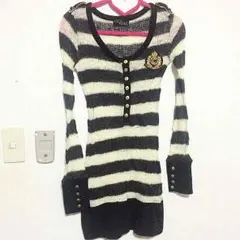 セシル ボーダーニットワンピ