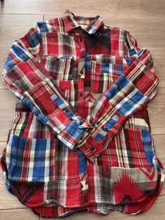 ラルフローレン　デニムアンドサプライ　パッチワーク　ネルシャツ