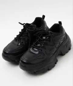 wego ブラック 厚底 ボリューム スニーカー