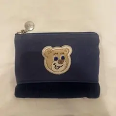 ラブラリー バイ フェイラー　オールドテディ ワッペンポーチ　ネイビー
