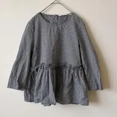 ザラ カットソー　ギンガムチェックティアードトップス　通気性　ZARA S相当