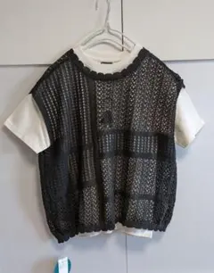 サマンサモスモス　2way透かしニットベスト