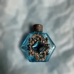 ★アンティーク チェコ ガラス 香水瓶 グリーン×ゴールド④