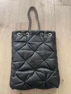 美品⭐︎TOV黒 レザー キルティング トートバッグ