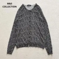 M&S COLLECTION ハート柄カーディガン　総柄　薄手　春ニット