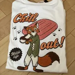 ズートピア ニック Tシャツ ホワイト　サガラ刺繍