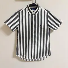 Fred Perry ストライプシャツ 黒×白 XSのサムネイル