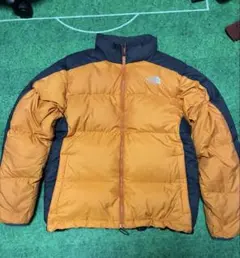 00s THE NORTH FACE ダウンジャケット オレンジ/グレー　ヌプシ