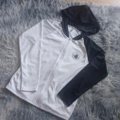 フード付きラッシュガード 140cm~ ホワイト/ブラック