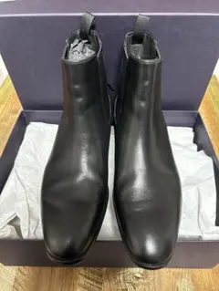 極美品【25.7】PRADA プラダ レザー サイドゴアブーツ ブラックのサムネイル