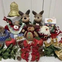 クリスマス オーナメント 飾り 大量セット トナカイ　　　サンタクロース　陶器②
