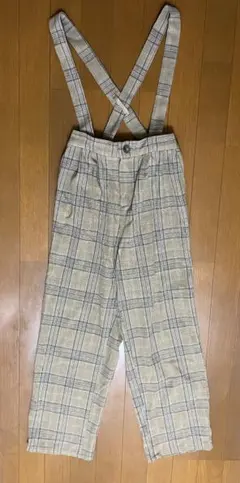 GLOBAL WORK　女の子150 秋冬　サロペット　チェック　美品