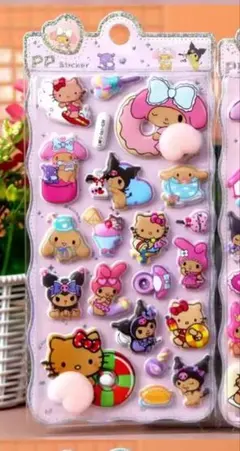 ハローキティ マイメロディ 立体シール 2シートセット