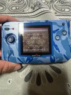 美品ネオジオポケットカラー 本体 ブルーカモ 迷彩 動作品 ソフト付き SNK