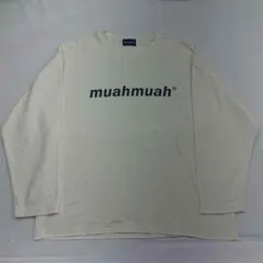 ★muahmuah ロゴプリント長袖Tシャツ アイボリー系のサムネイル